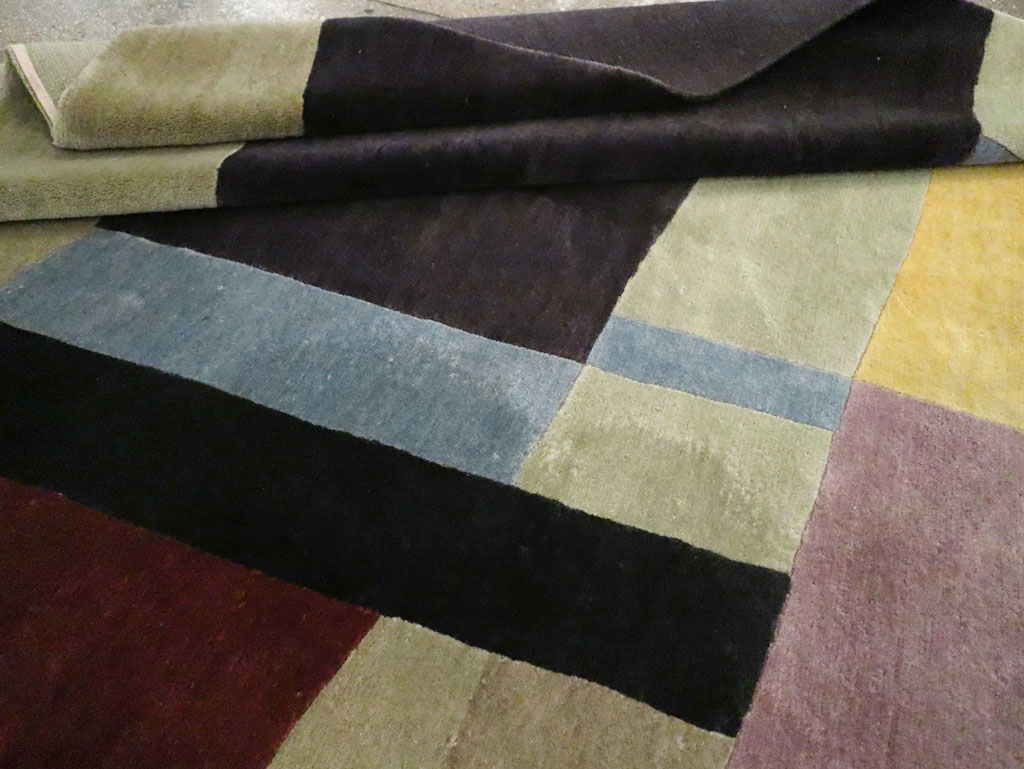 Contemporary Tibetan Art Deco Style Room Size Carpet, No.30230 - Staging