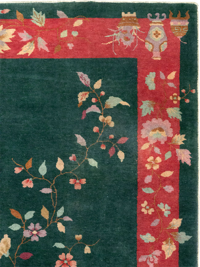 Vintage Chinese Art Deco Accent Rug, No.30239 - Staging