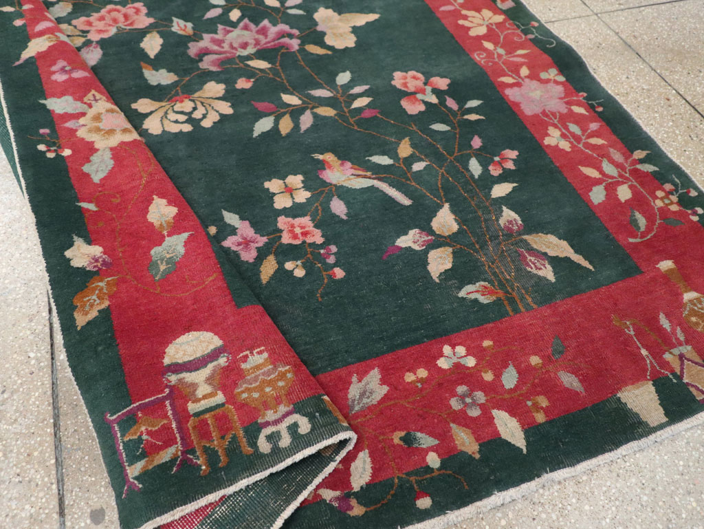 Vintage Chinese Art Deco Accent Rug, No.30239 - Staging