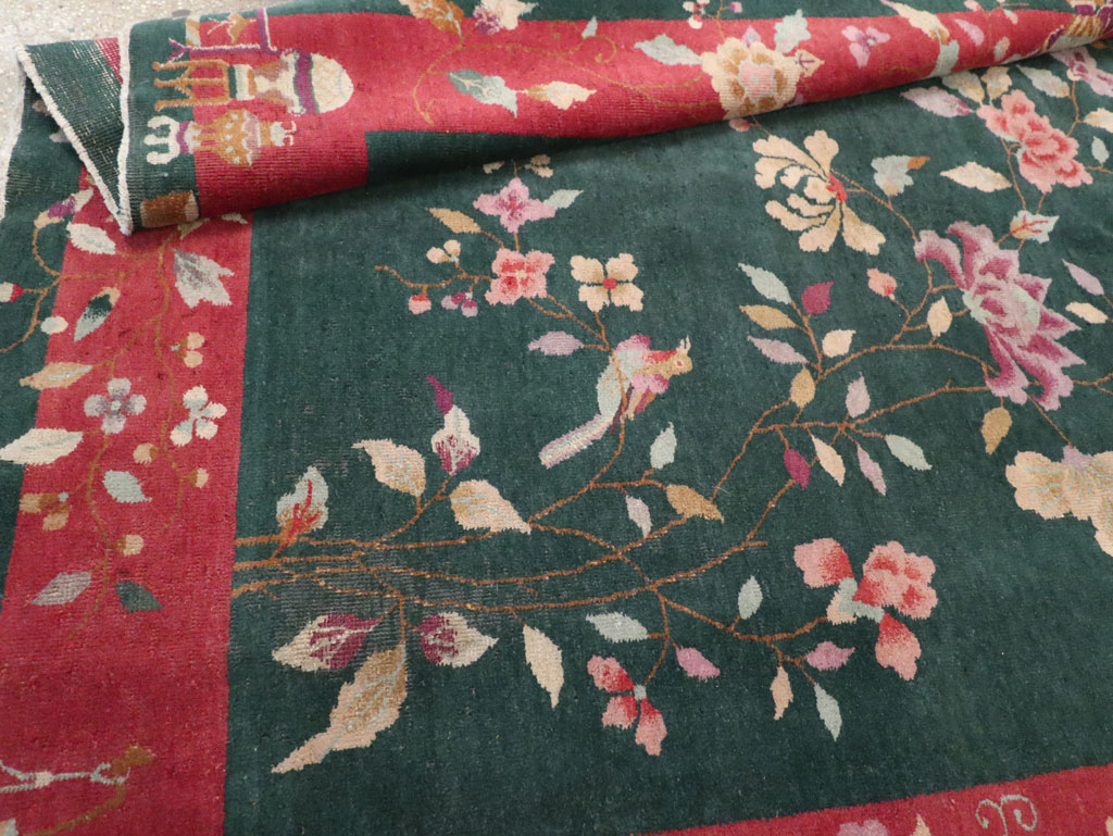 Vintage Chinese Art Deco Accent Rug, No.30239 - Staging