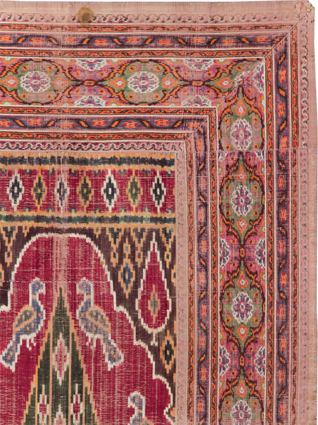 Antique Persian Yazd Silk Textile, No.30240 - Staging