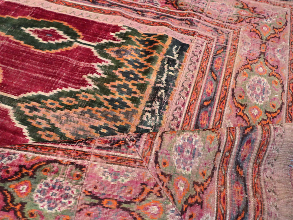 Antique Persian Yazd Silk Textile, No.30240 - Staging