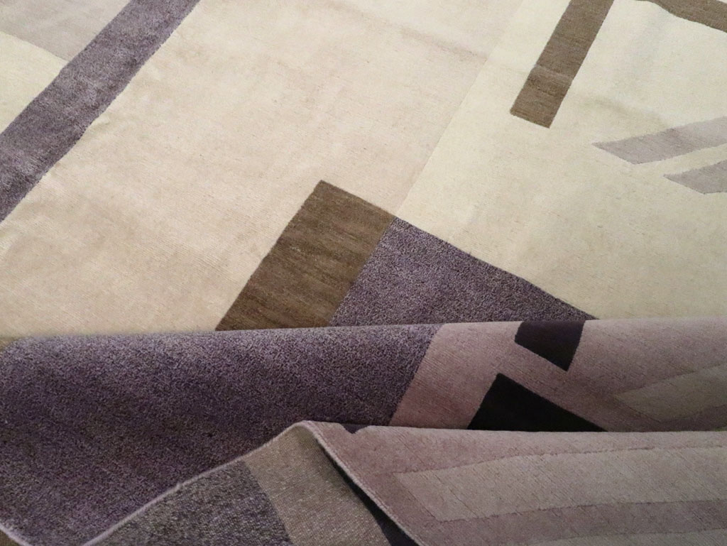 Contemporary Tibetan Art Deco Style Small Room Size Carpet, No.30242 - Staging