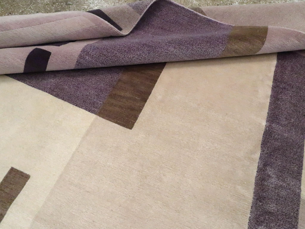 Contemporary Tibetan Art Deco Style Small Room Size Carpet, No.30242 - Staging