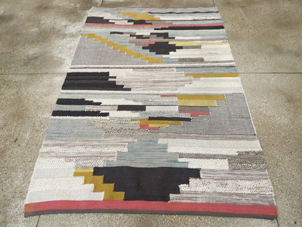 Contemporary Flatweave Kilim, No.30245 - Staging