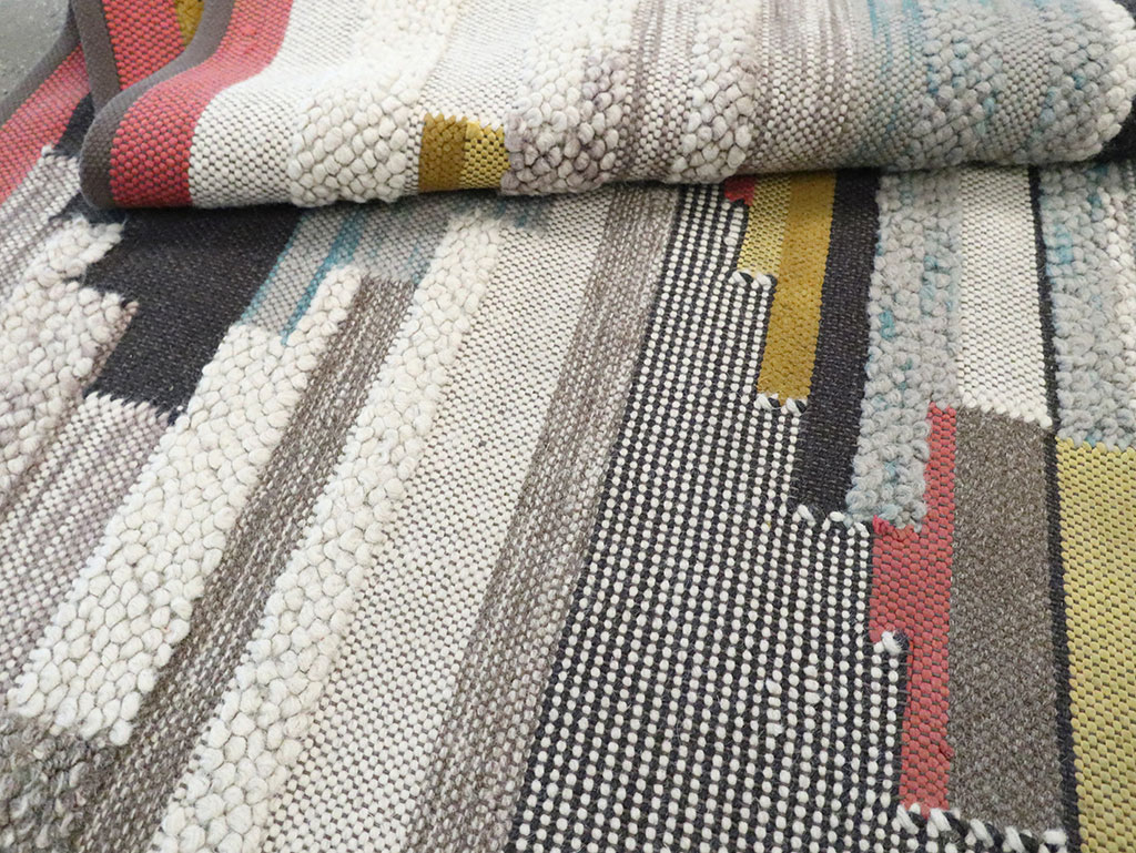 Contemporary Flatweave Kilim, No.30245 - Staging