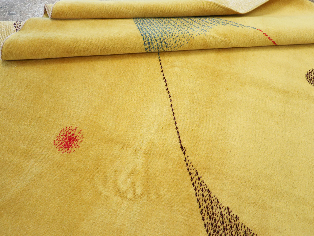 Vintage Turkish Art Deco Style Accent Carpet, No.30246 - Staging