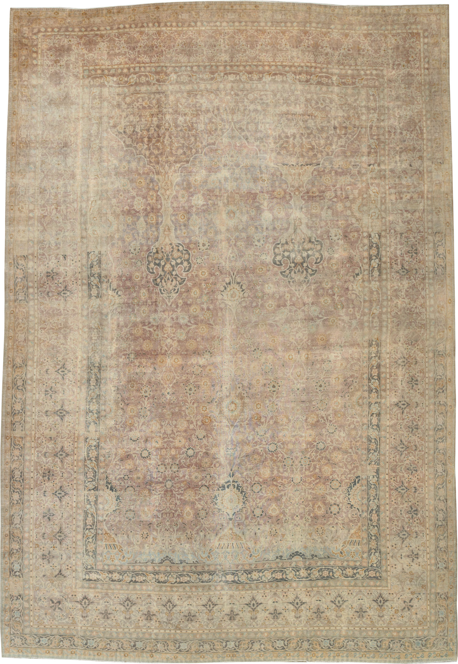 Antique Perisan Tabriz Carpet, No.30247 - Staging