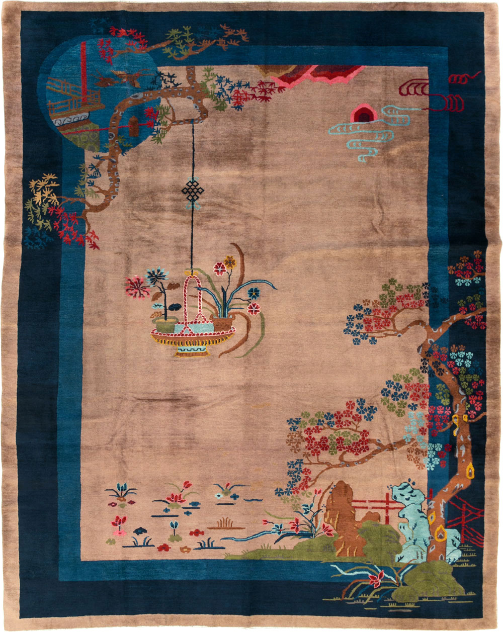 Vintage Chinese Art Deco Room Size Carpet, No.30250 - Staging