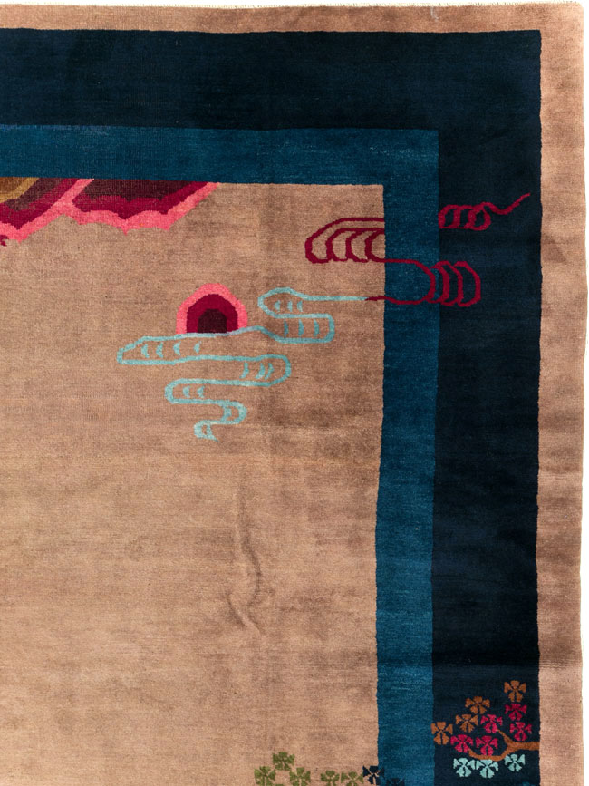 Vintage Chinese Art Deco Room Size Carpet, No.30250 - Staging