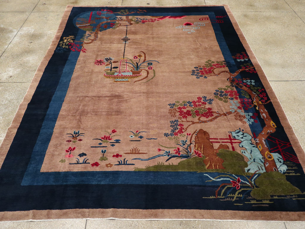 Vintage Chinese Art Deco Room Size Carpet, No.30250 - Staging
