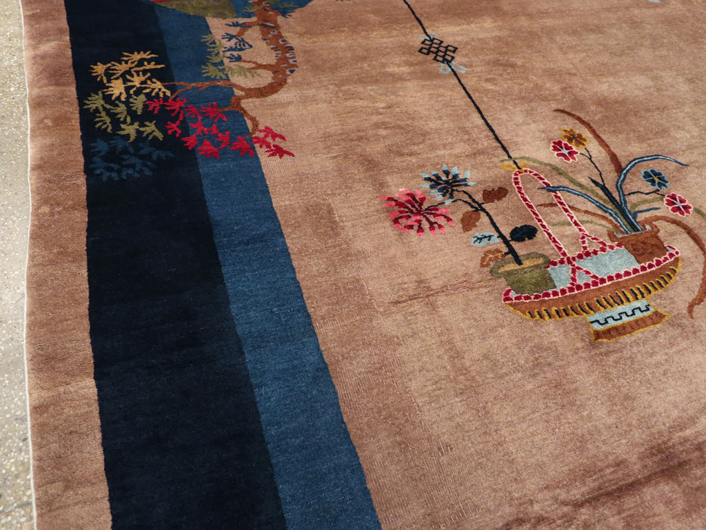 Vintage Chinese Art Deco Room Size Carpet, No.30250 - Staging