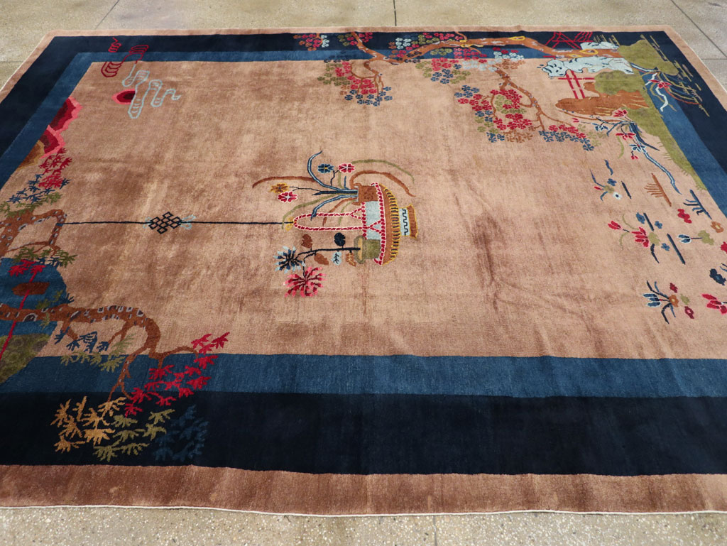 Vintage Chinese Art Deco Room Size Carpet, No.30250 - Staging