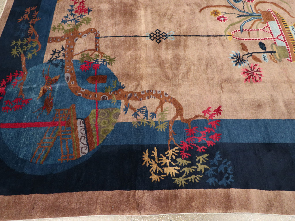 Vintage Chinese Art Deco Room Size Carpet, No.30250 - Staging