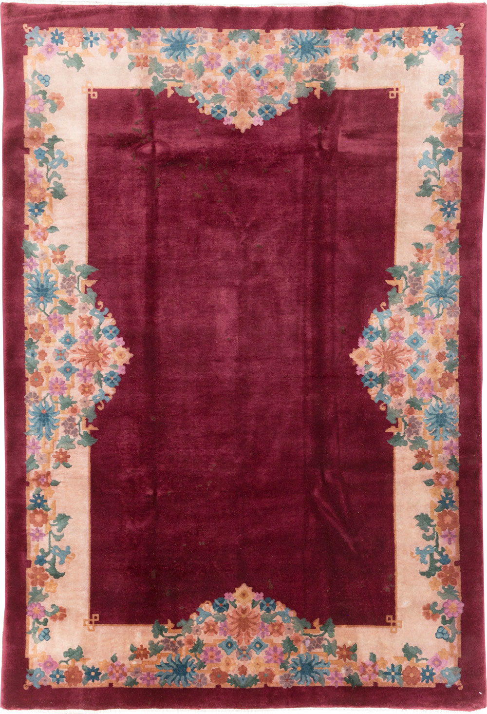 Vintage Chinese Art Deco Accent Rug, No.30267 - Staging