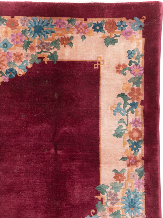 Vintage Chinese Art Deco Accent Rug, No.30267 - Staging