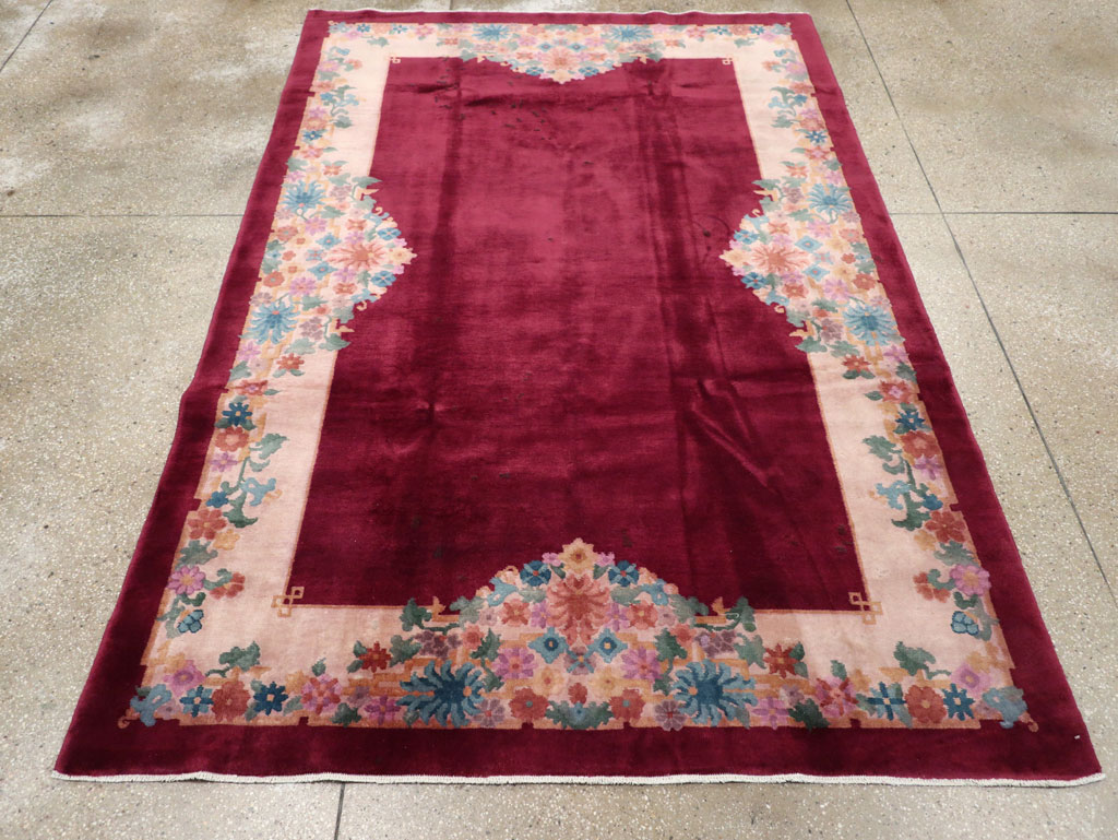 Vintage Chinese Art Deco Accent Rug, No.30267 - Staging