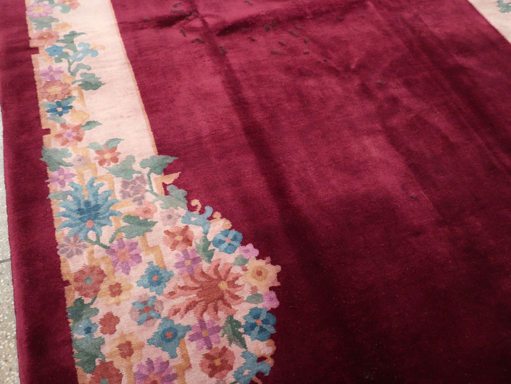 Vintage Chinese Art Deco Accent Rug, No.30267 - Staging