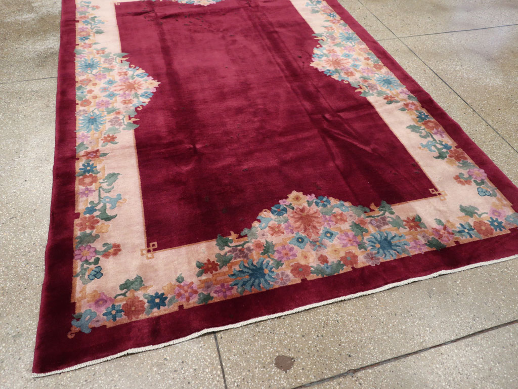 Vintage Chinese Art Deco Accent Rug, No.30267 - Staging