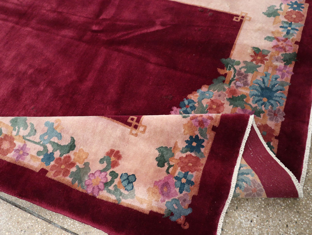 Vintage Chinese Art Deco Accent Rug, No.30267 - Staging