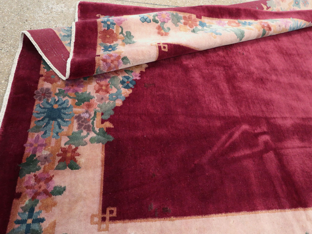 Vintage Chinese Art Deco Accent Rug, No.30267 - Staging