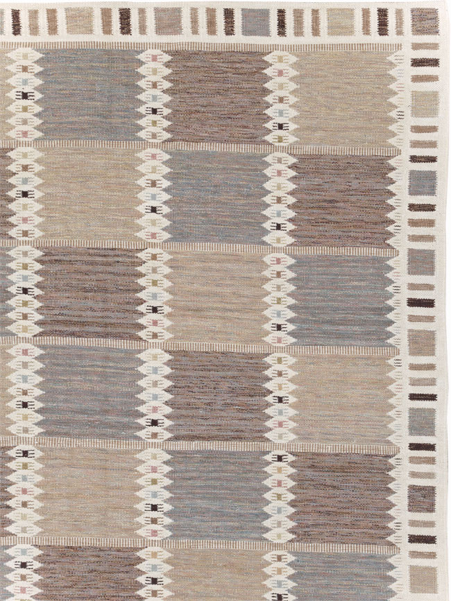 Modern Turkish Flatweave Kilim Oversize Carpet , No.30277 - Staging
