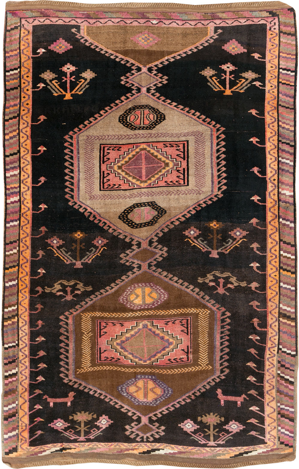 Vintage Turkish Anatolian Room Size Carpet, No.30280 - Staging
