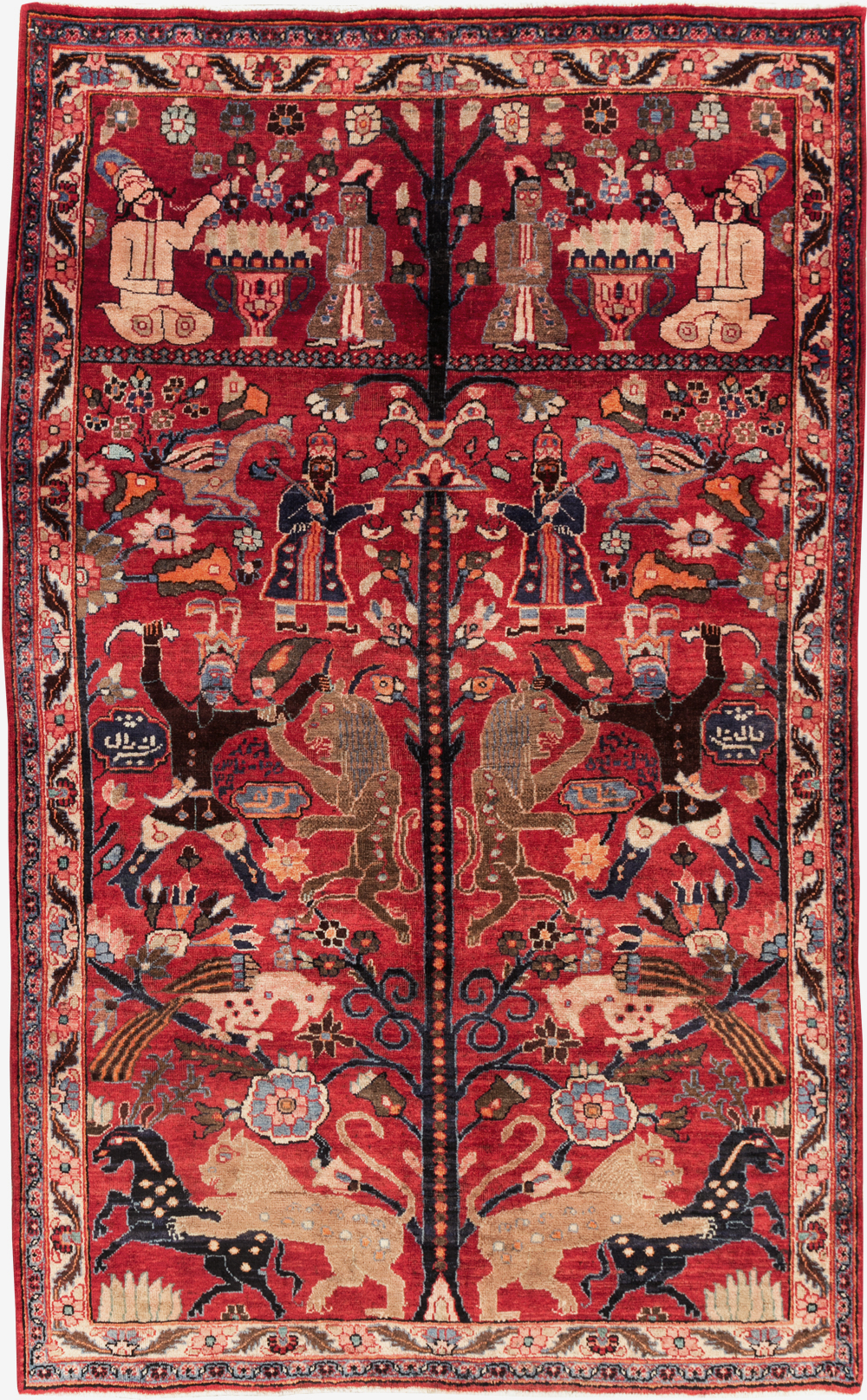 Vintage Persian Pictorial  Shiraz Rug, No.30285 - Staging