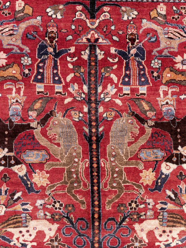 Vintage Persian Pictorial  Shiraz Rug, No.30285 - Staging