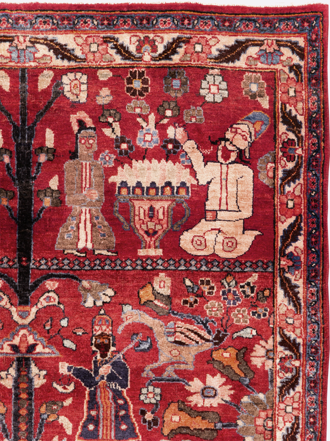 Vintage Persian Pictorial  Shiraz Rug, No.30285 - Staging