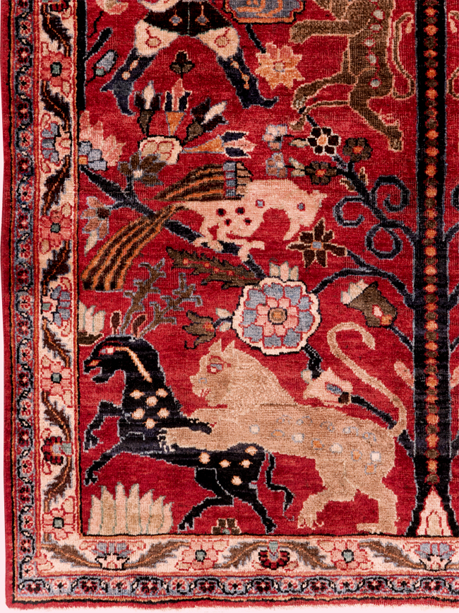 Vintage Persian Pictorial  Shiraz Rug, No.30285 - Staging