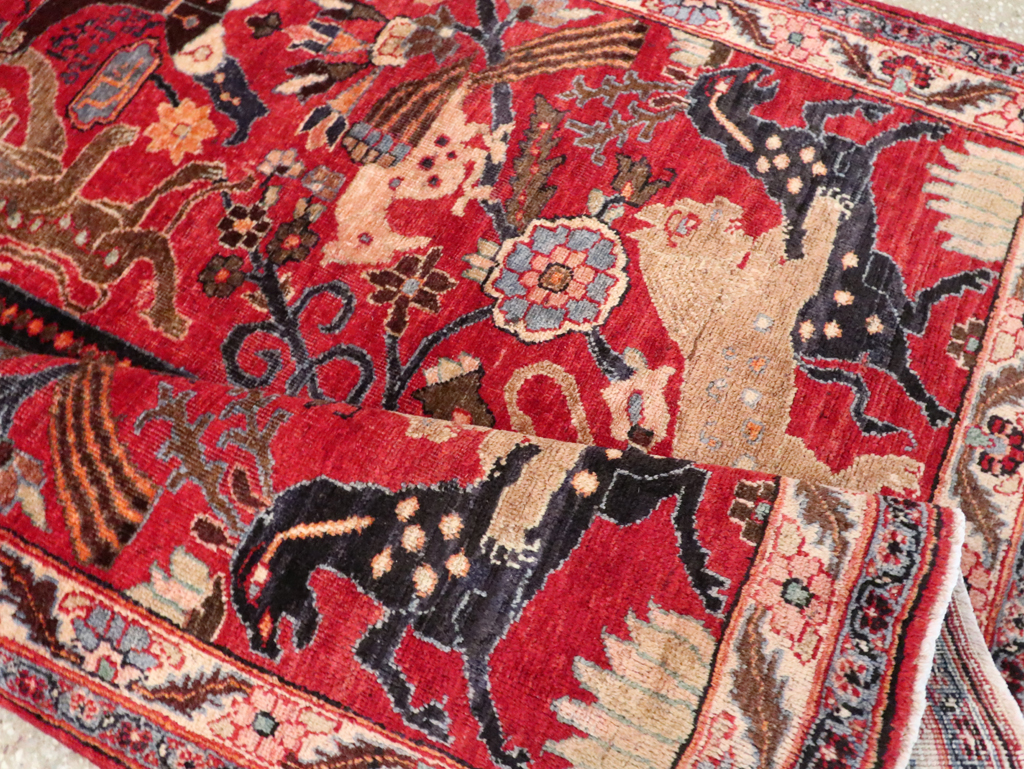 Vintage Persian Pictorial  Shiraz Rug, No.30285 - Staging