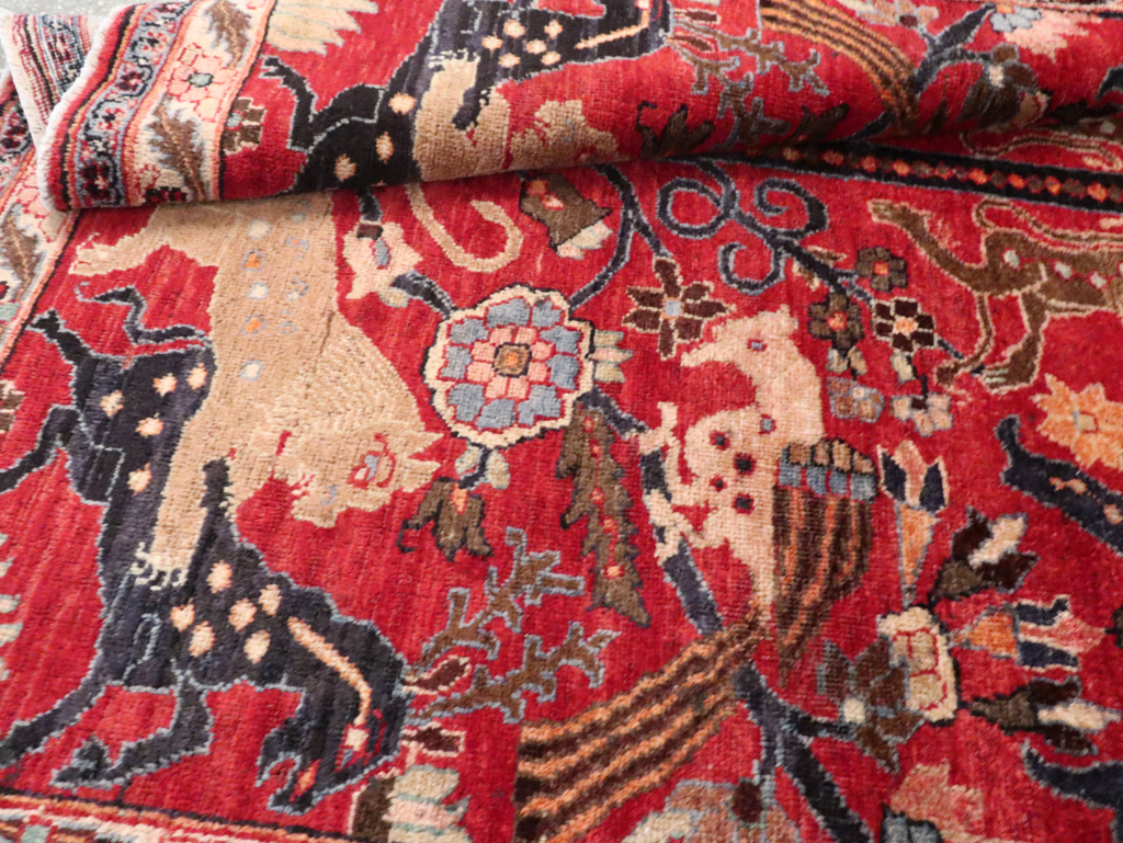 Vintage Persian Pictorial  Shiraz Rug, No.30285 - Staging