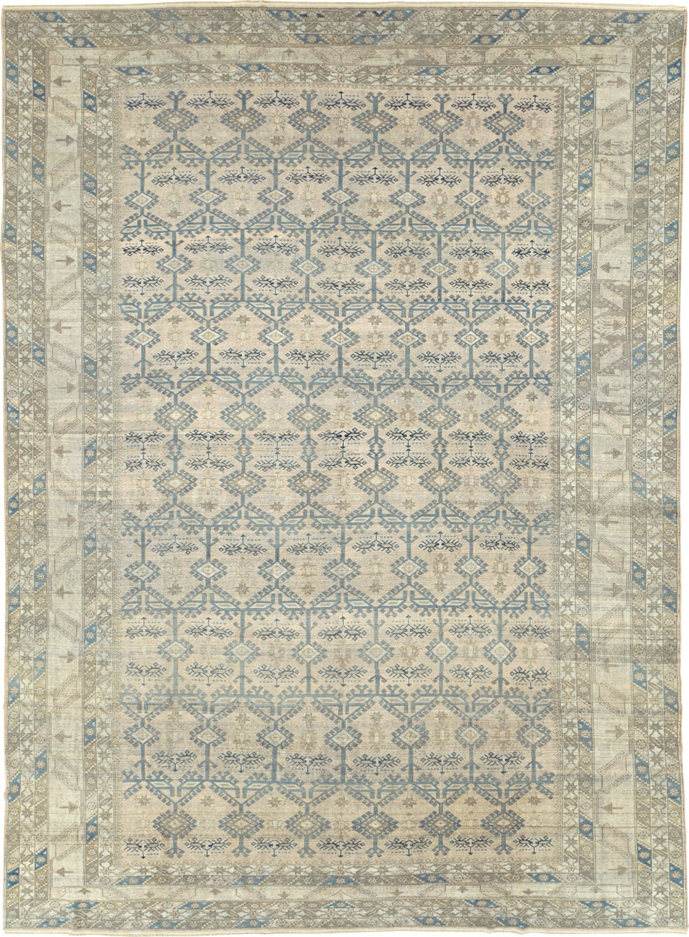 Antique Turkish Oushak Large Carpet, No.30289 - Staging