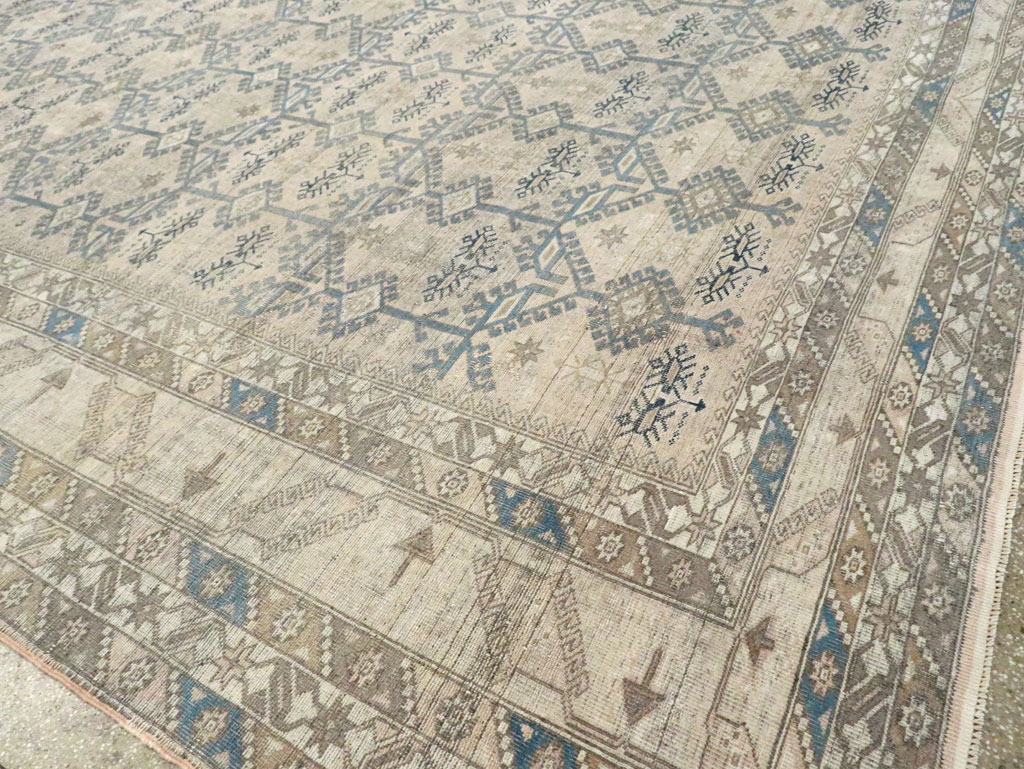 Antique Turkish Oushak Large Carpet, No.30289 - Staging