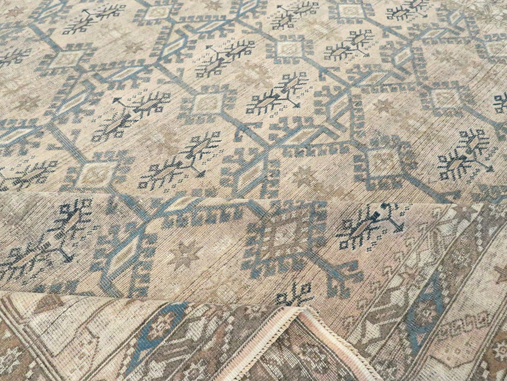 Antique Turkish Oushak Large Carpet, No.30289 - Staging