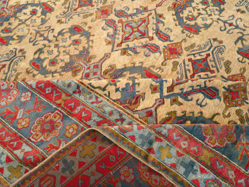 Antique Turkish Oushak Carpet, No.30294 - Staging