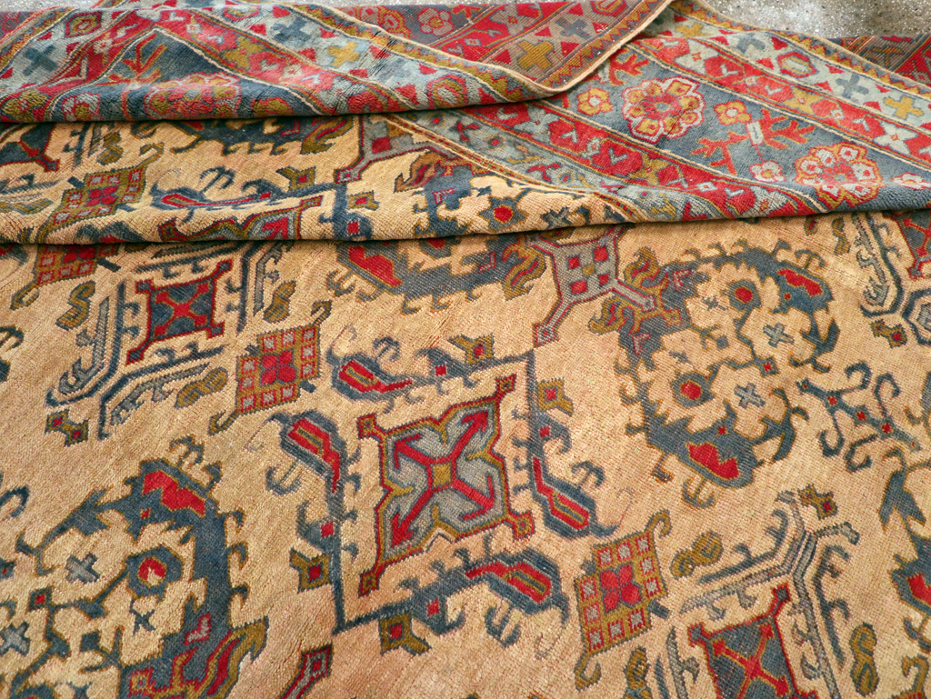 Antique Turkish Oushak Carpet, No.30294 - Staging