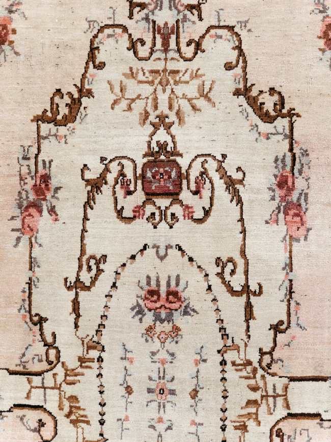 French Inspired Vintage Turkish Anatolian Small Room Size Carpet, No.30295 - Staging