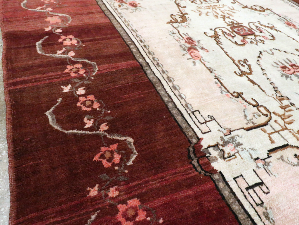 French Inspired Vintage Turkish Anatolian Small Room Size Carpet, No.30295 - Staging