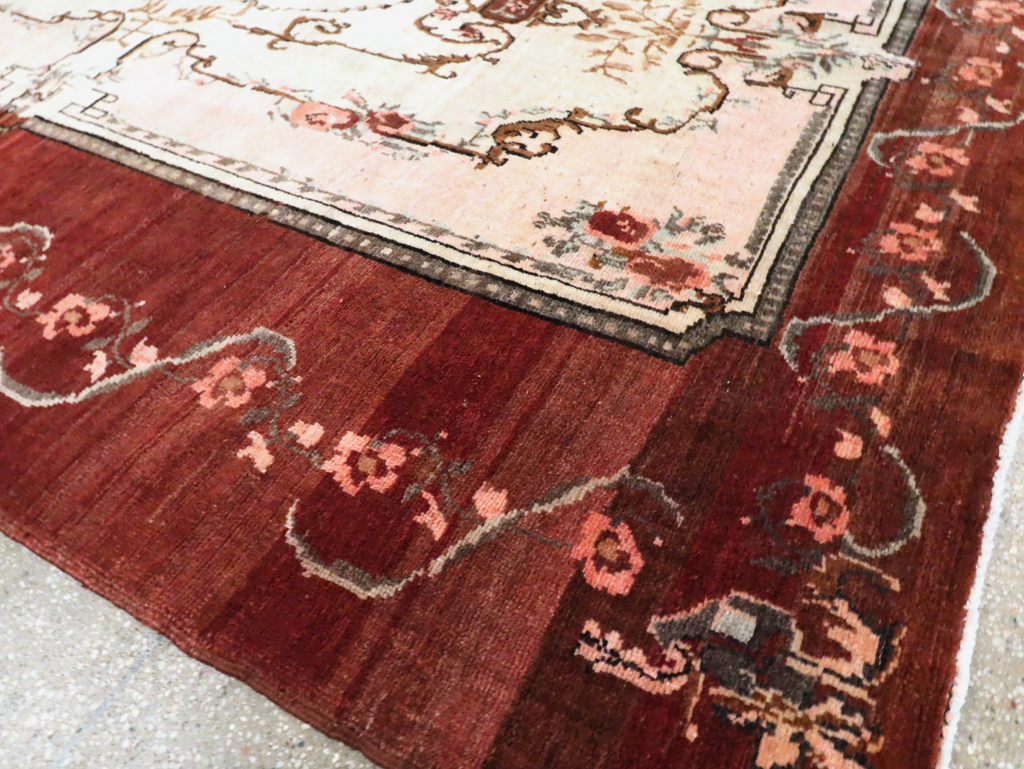 French Inspired Vintage Turkish Anatolian Small Room Size Carpet, No.30295 - Staging