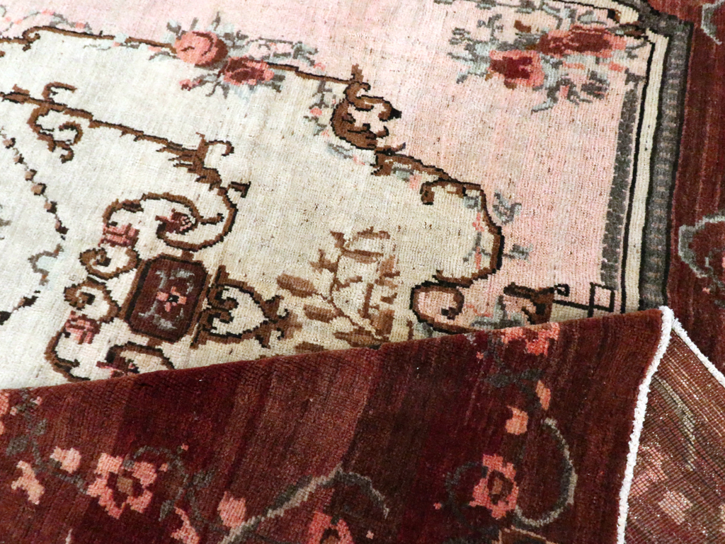 French Inspired Vintage Turkish Anatolian Small Room Size Carpet, No.30295 - Staging