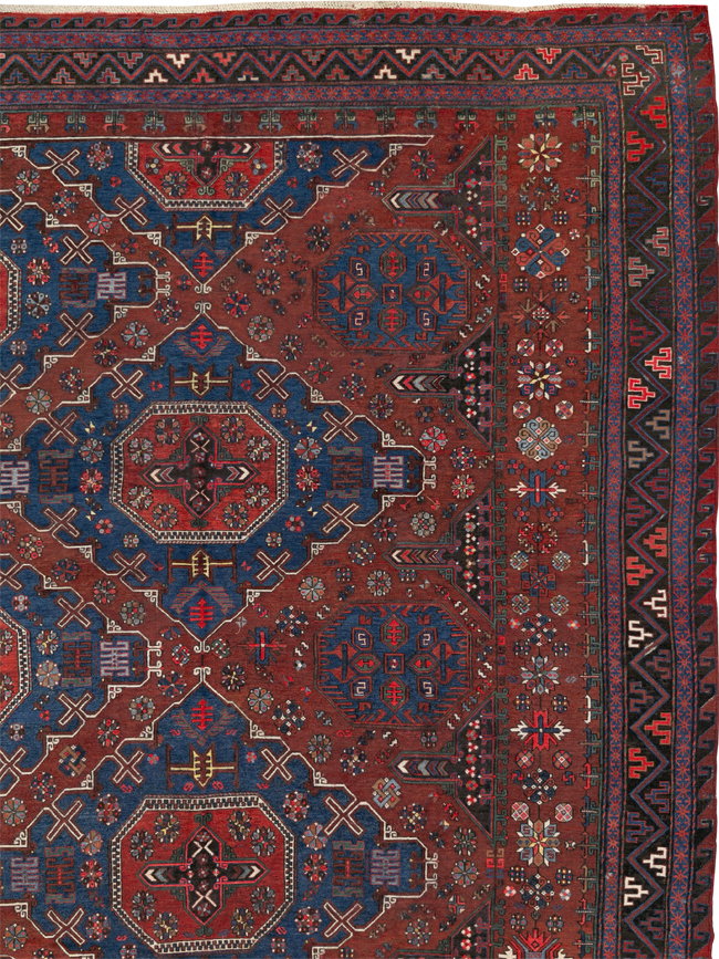 Antique Central Asian Soumak Large Carpet, No.30298 - Staging