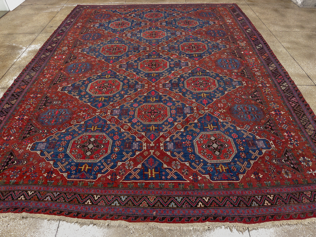 Antique Central Asian Soumak Large Carpet, No.30298 - Staging