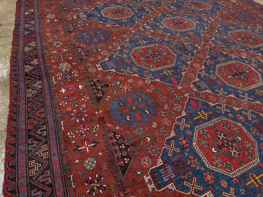 Antique Central Asian Soumak Large Carpet, No.30298 - Staging