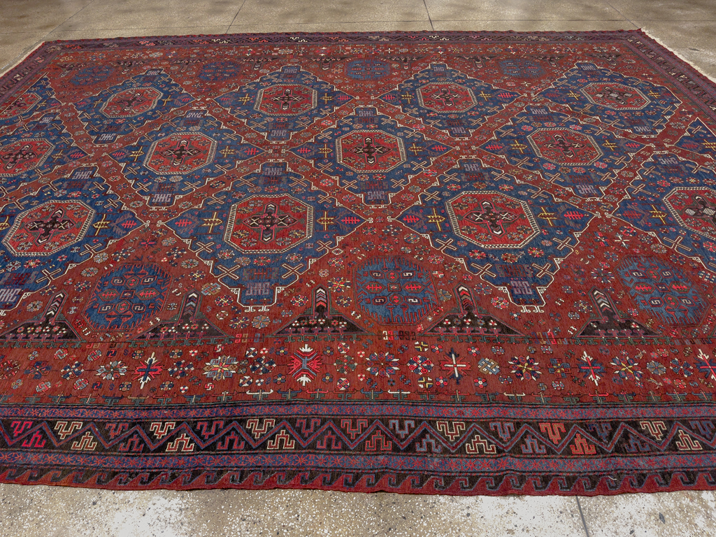 Antique Central Asian Soumak Large Carpet, No.30298 - Staging