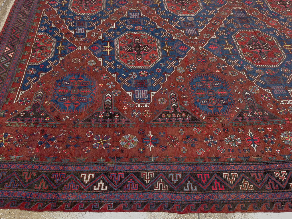 Antique Central Asian Soumak Large Carpet, No.30298 - Staging