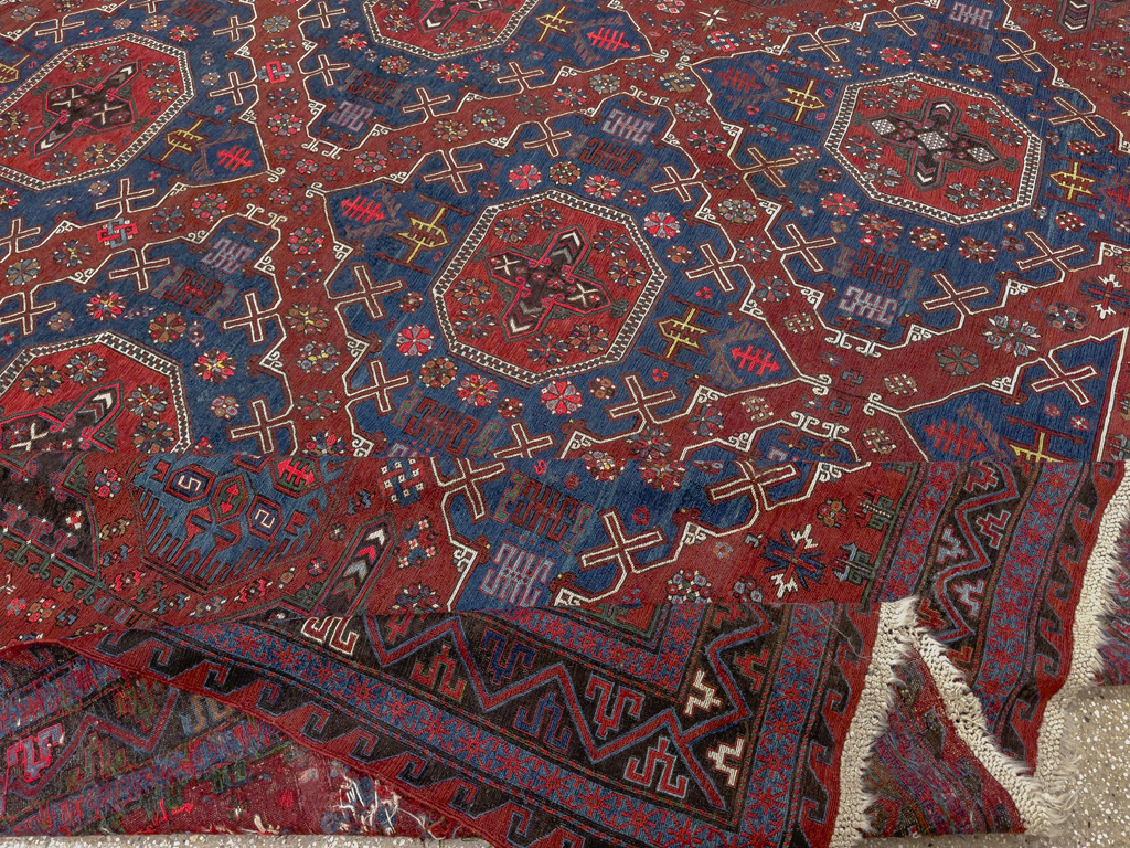 Antique Central Asian Soumak Large Carpet, No.30298 - Staging