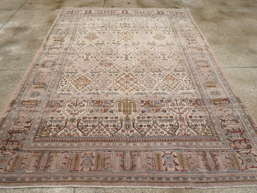 Antique Persian Joshegan Small Room Size Carpet, No.30299 - Staging