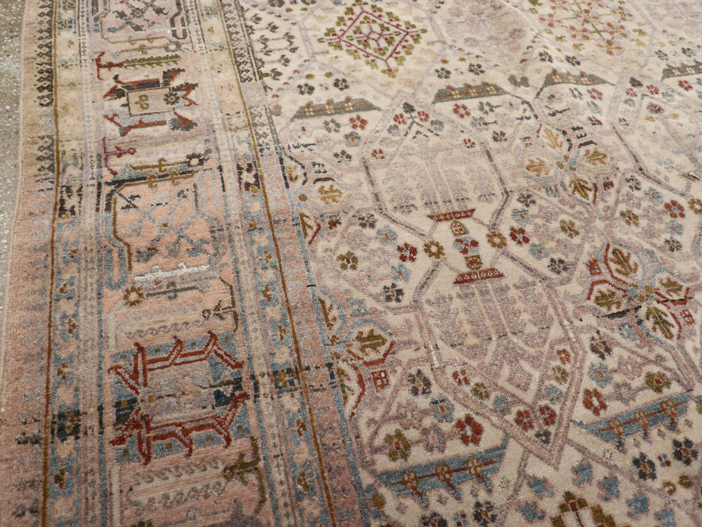 Antique Persian Joshegan Small Room Size Carpet, No.30299 - Staging